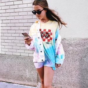 Tie die denim jacket